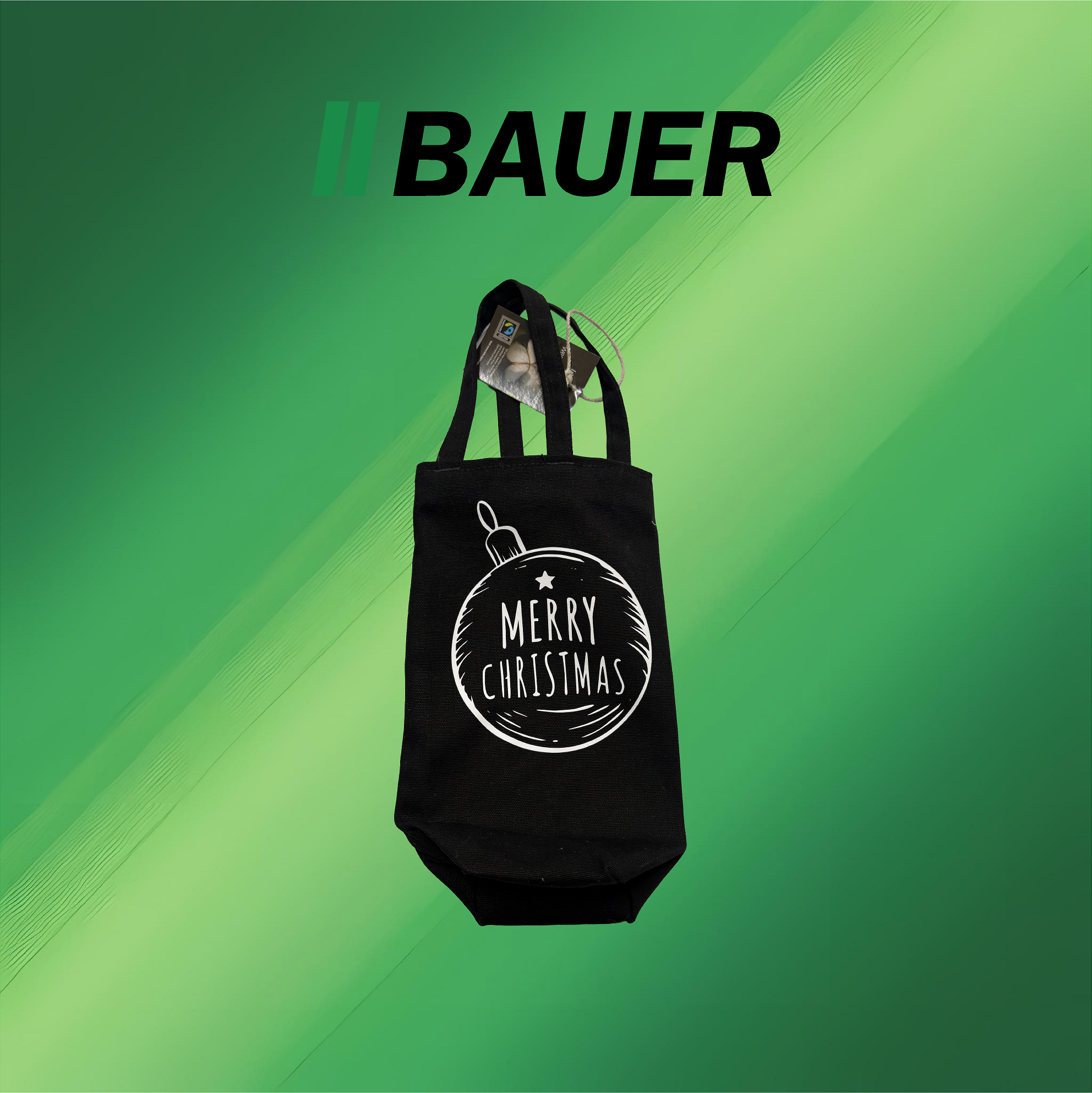 Fairtrade Flaschentasche inkl. 500ml Wachauer Natur Marillenlikör - Motiv: Christbaumkugel (Kopie) – Bild 3